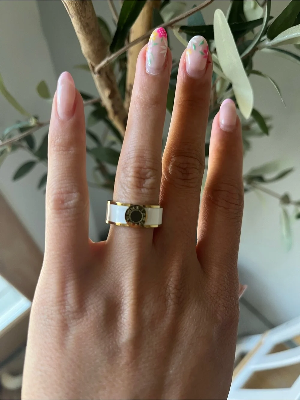 Gold and White ring